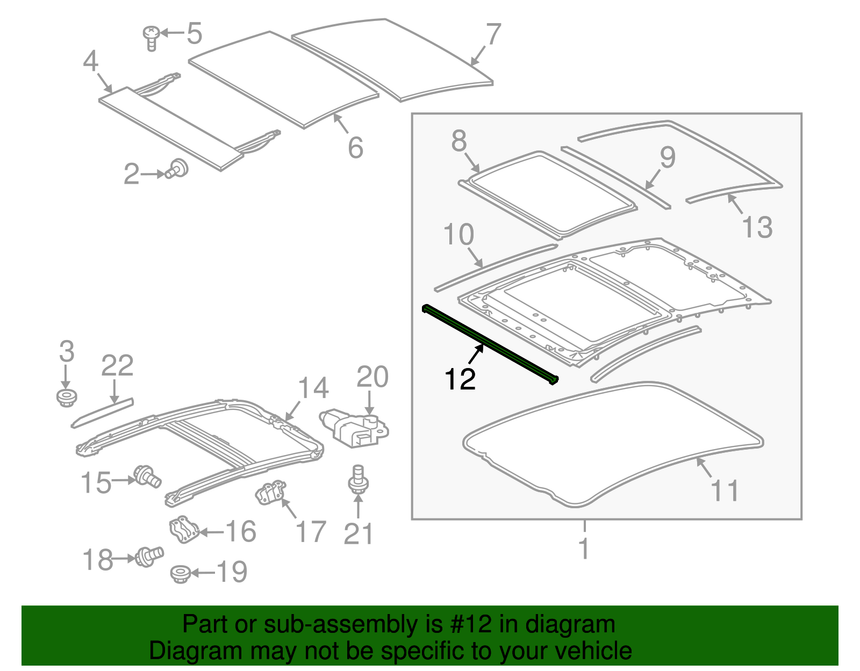 2010-2015 Toyota Prius Sunroof Opening Trim Moulding (Front) OEM