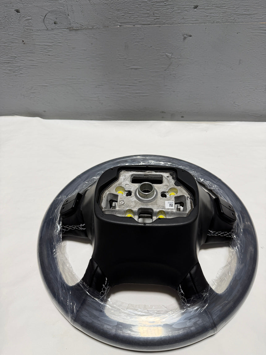 2014-2018 Silverado 1500 Black Heated Leather Steering Wheel Without Crash Alert