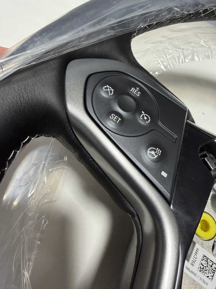 2014-2018 Silverado 1500 Black Heated Leather Steering Wheel Without Crash Alert