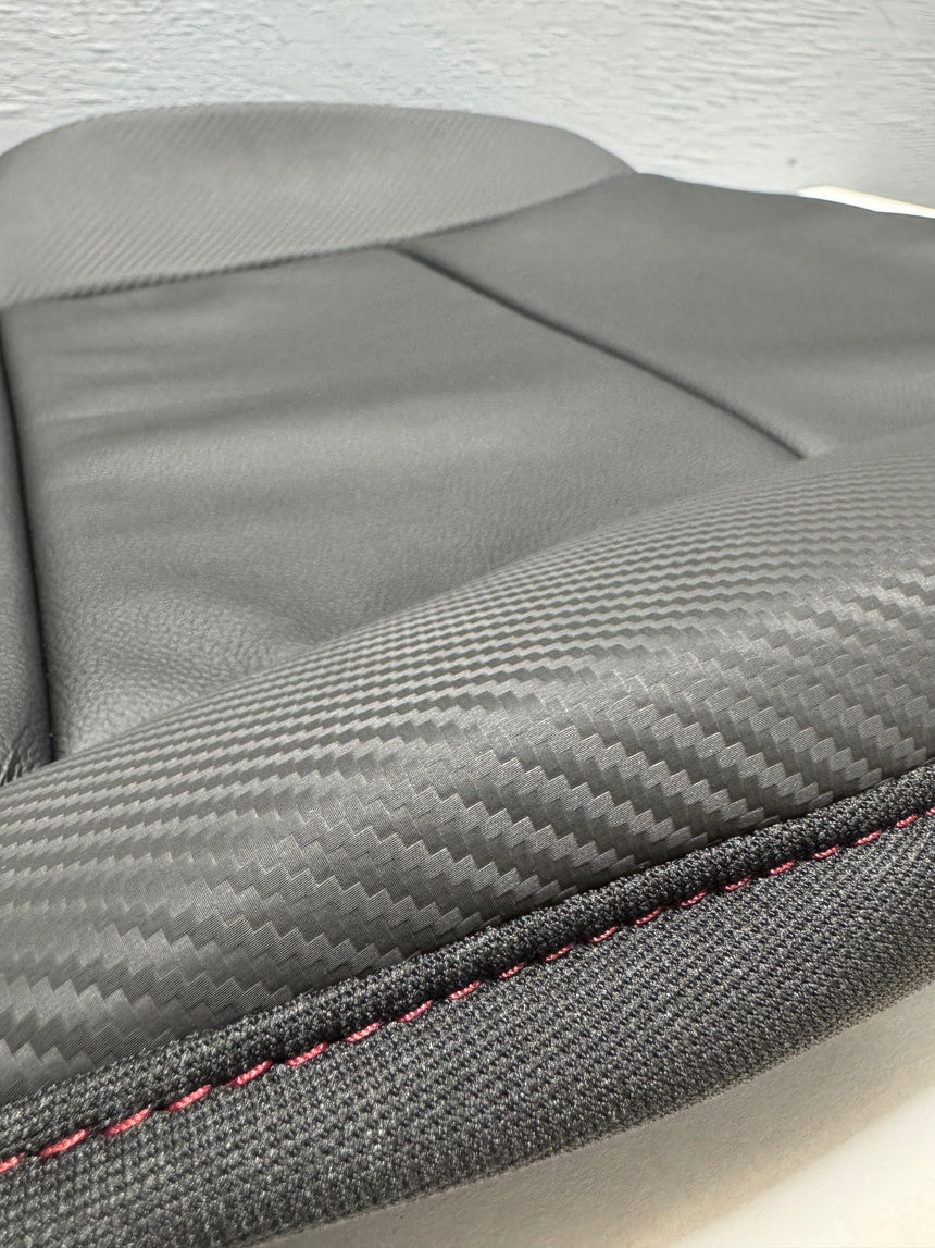 2014-2019 GMC Sierra All Terrain Black Leather Driver Side Seat Bottom Cushion Cover W/ Red Stitching OEM