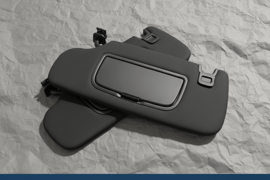 2020-2024 Ford Edge Driver Side Sun Visor w/ Homelink Black Genuine OEM