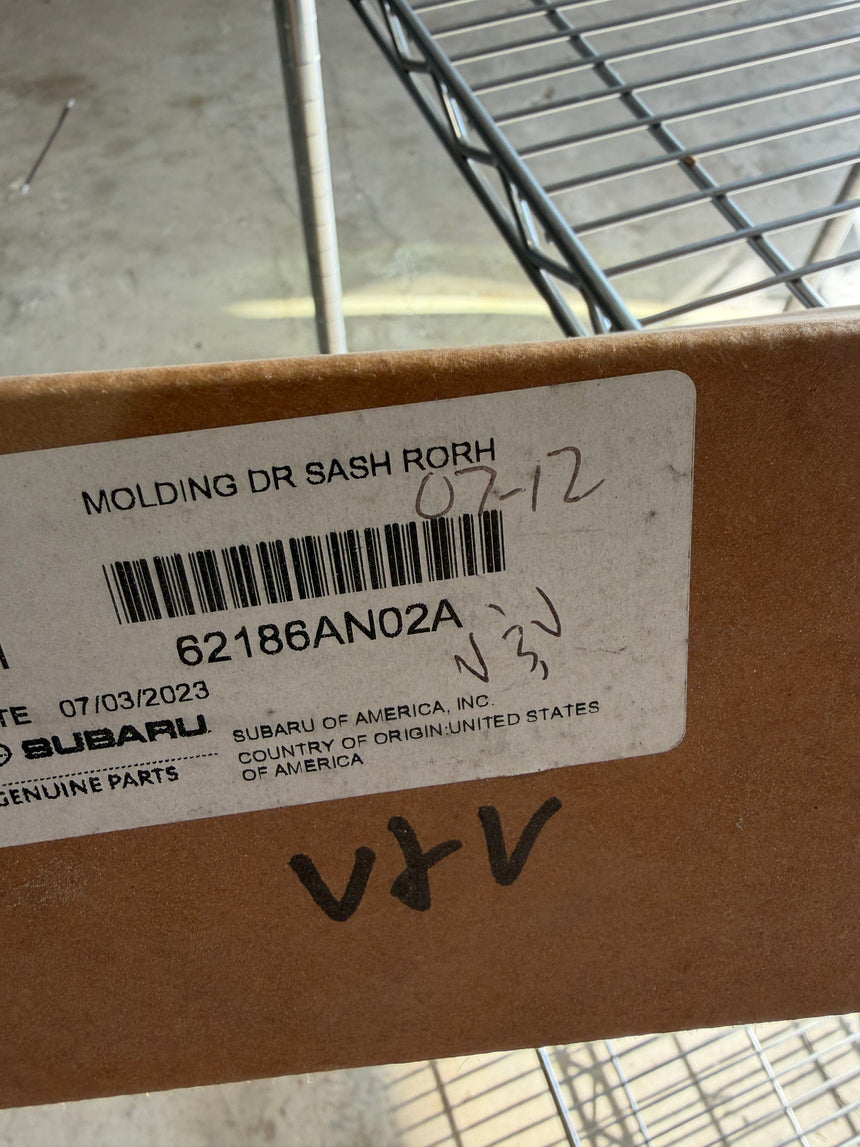 2020-2025 Subaru Outback Passenger Side Rear Door Upper Sash Molding OEM