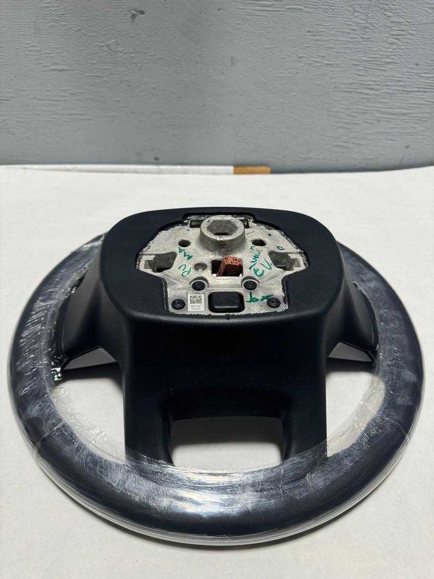 2021-2024 Ford F-150 Lariat OEM Black Leather Heated Steering Wheel With Buttons W/O Active Steering