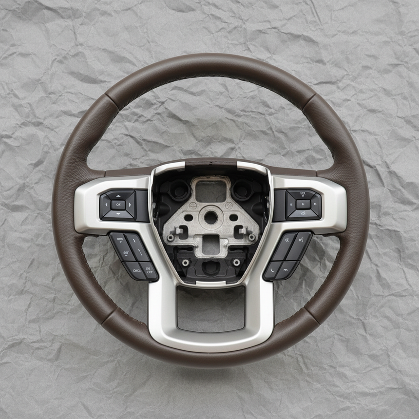 2018-2020 Ford F-150 King Ranch Steering Wheel For Adaptive Cruise Equipped Java / Tan Genuine OEM