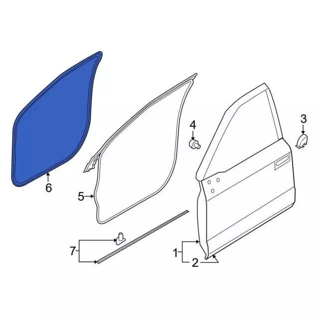2017-2022 F-250/F-350 OEM Super Cab Driver Side Door Weatherstrip - On Body