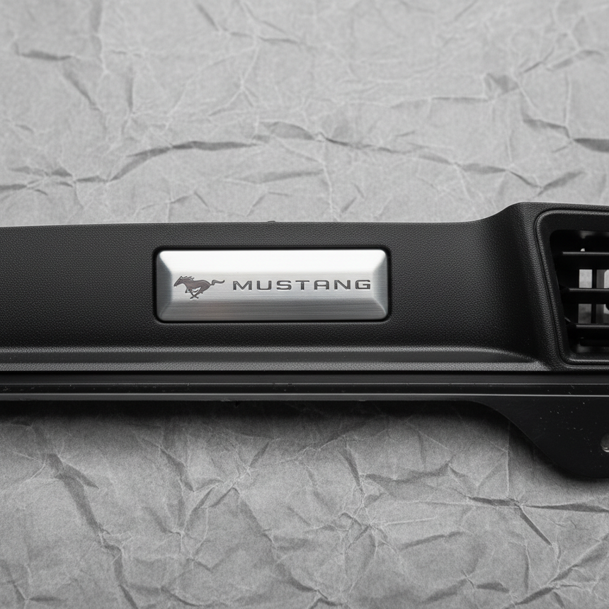 Ford Mustang OEM Passenger Dashboard Panel Vent Dark Aluminum - Macro Middle 1