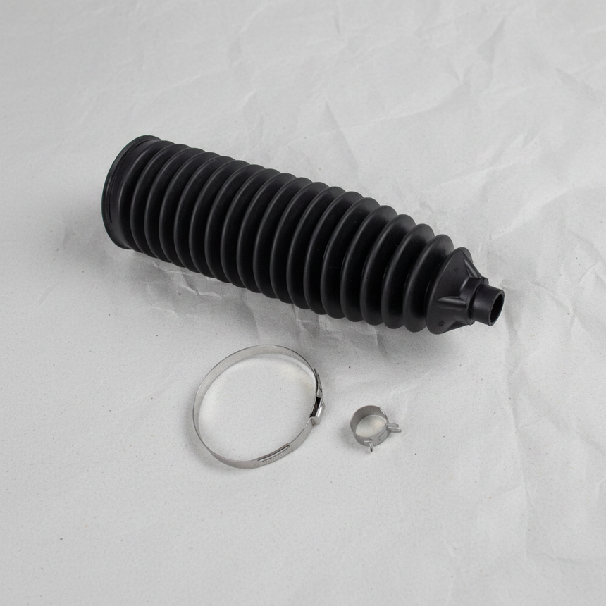 Close-up of GM OEM Rack and Pinion Boot Kit with Clamps
