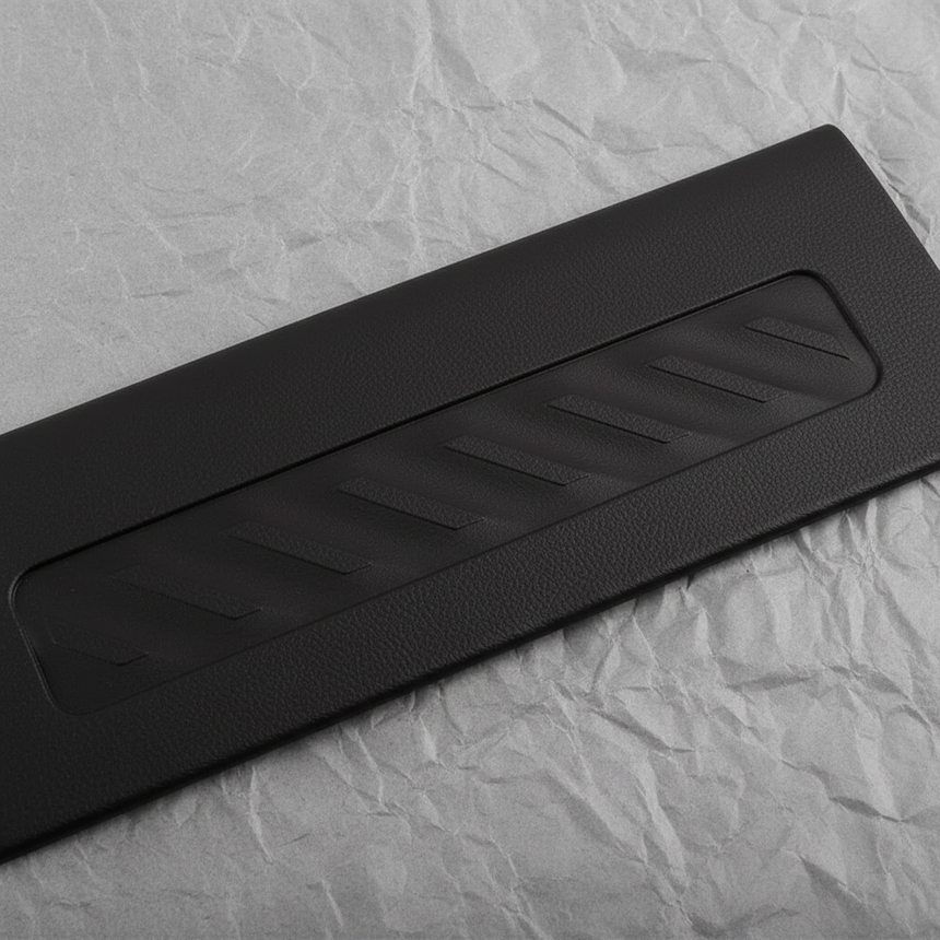 2019-2025 Silverado Sierra OEM Black Crew Cab Driver Side Rear Sill Plate - Top Detail