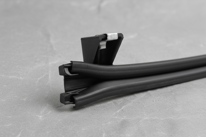 Passenger Side Rear Window Channel Retainer - Top Detail Angle 2