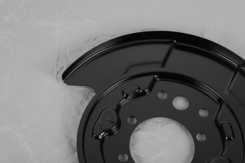 Passenger Side Brake Splash Shield - Top Section Detail