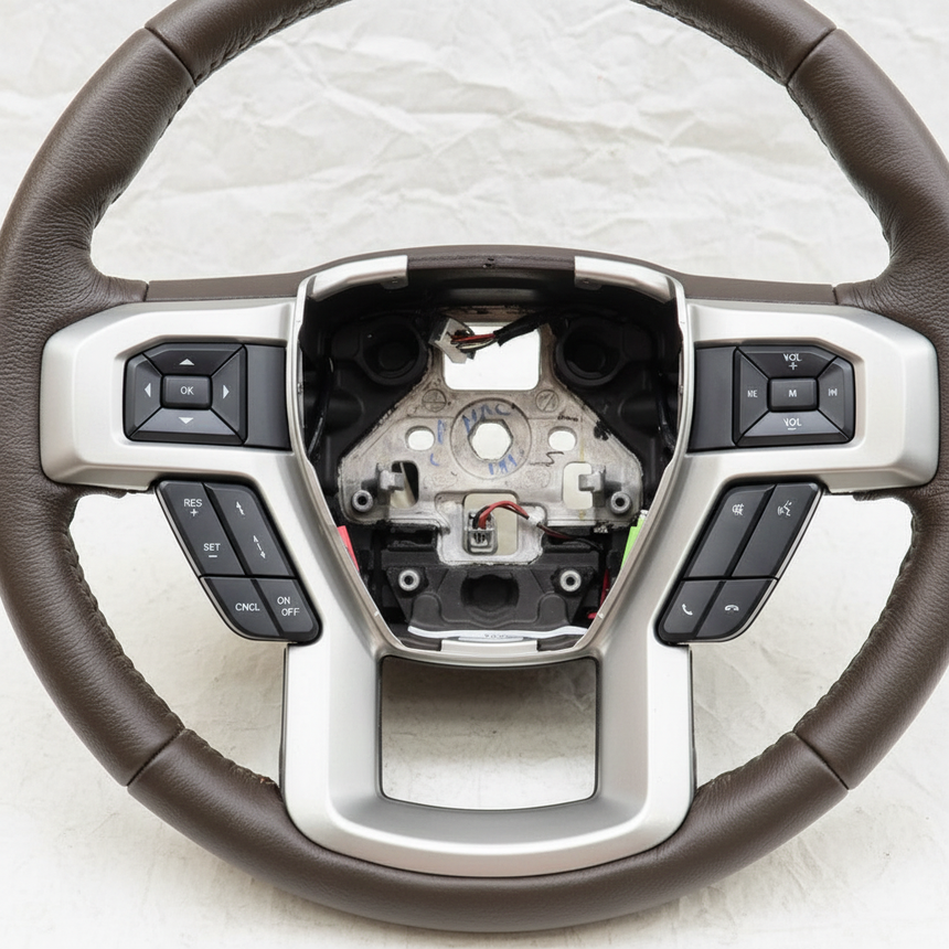 2018-2020 Ford F-150 King Ranch Steering Wheel For Adaptive Cruise Equipped Java / Tan Genuine OEM