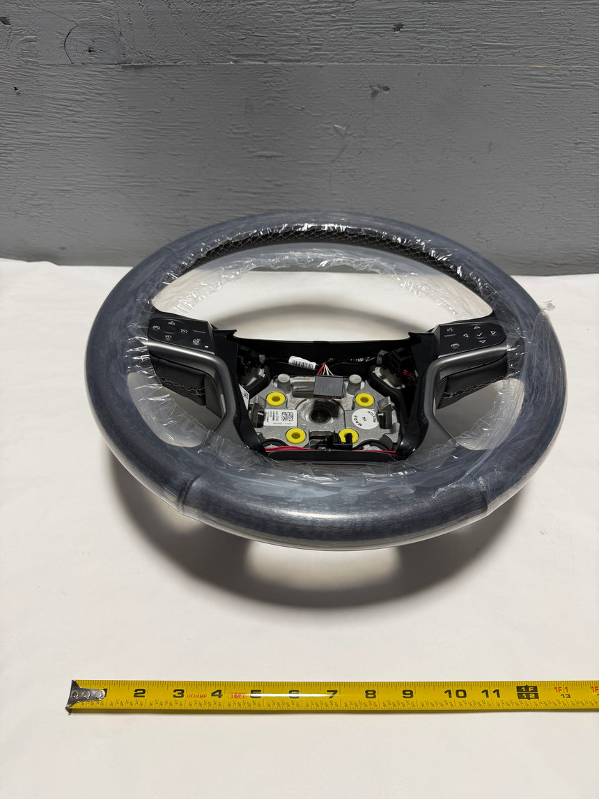 2014-2018 Silverado 1500 Black Heated Leather Steering Wheel Without Crash Alert