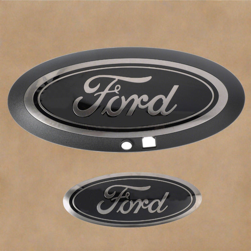 2020-2022 Ford F-250 F-350 Smoke Chrome and Black Oval Kit For Front Camera Equipped Only