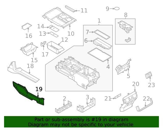 2021-2025 Ford F-150 Center Console Side Trim Panel Passenger Side OEM
