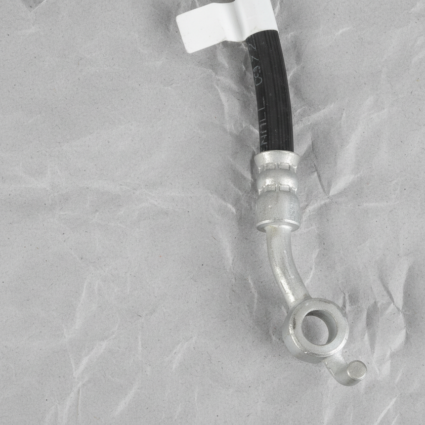 2021-2025 Ford F-150 4WD Front Driver Side Flex Brake Hose with Bracket - Macro Bottom