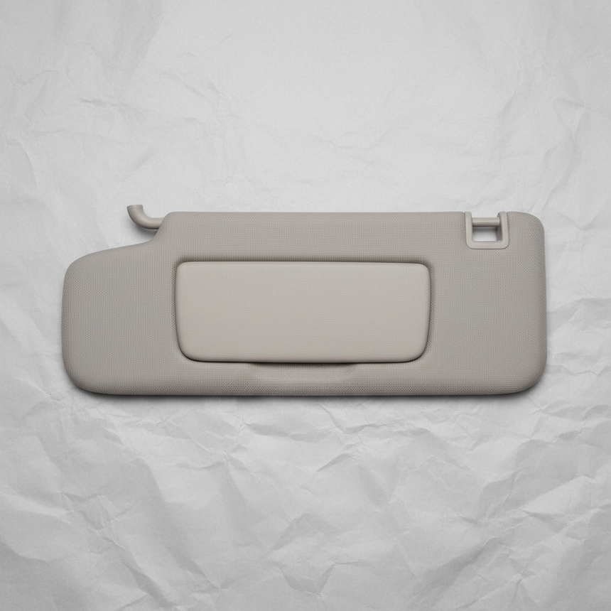 Middle macro crop on light grey wrinkled kraft paper background