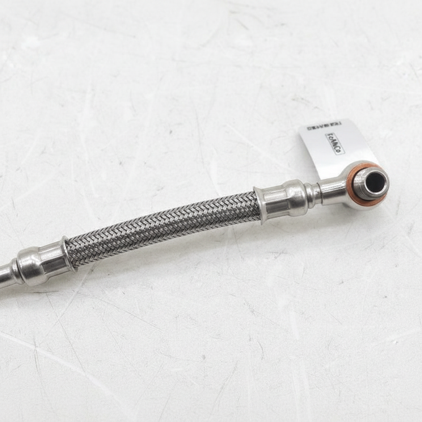 2015-23 Ford Mustang Genuine OEM EcoBoost 2.3L Turbocharger Oil Inlet Tube Macro Crop