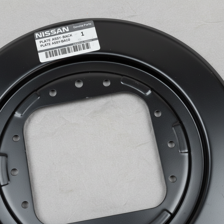 2004-2015 Nissan Titan Driver Side Rear Brake Backing Plate Genuine OEM - Middle Detail