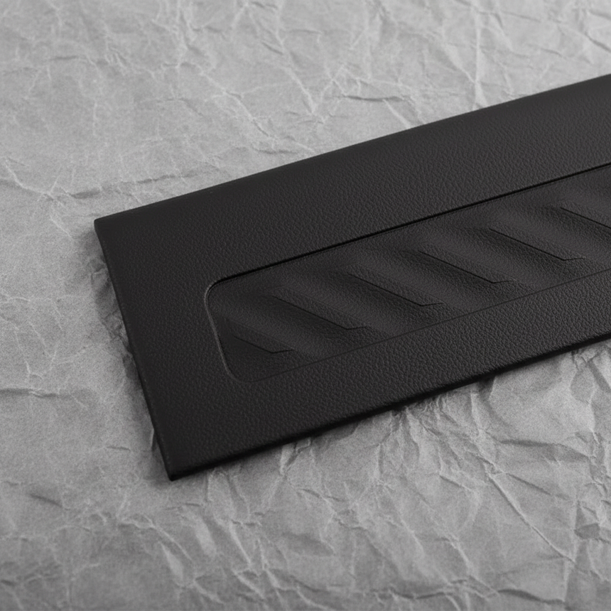 2019-2025 Silverado Sierra OEM Black Crew Cab Driver Side Rear Sill Plate - Bottom Detail