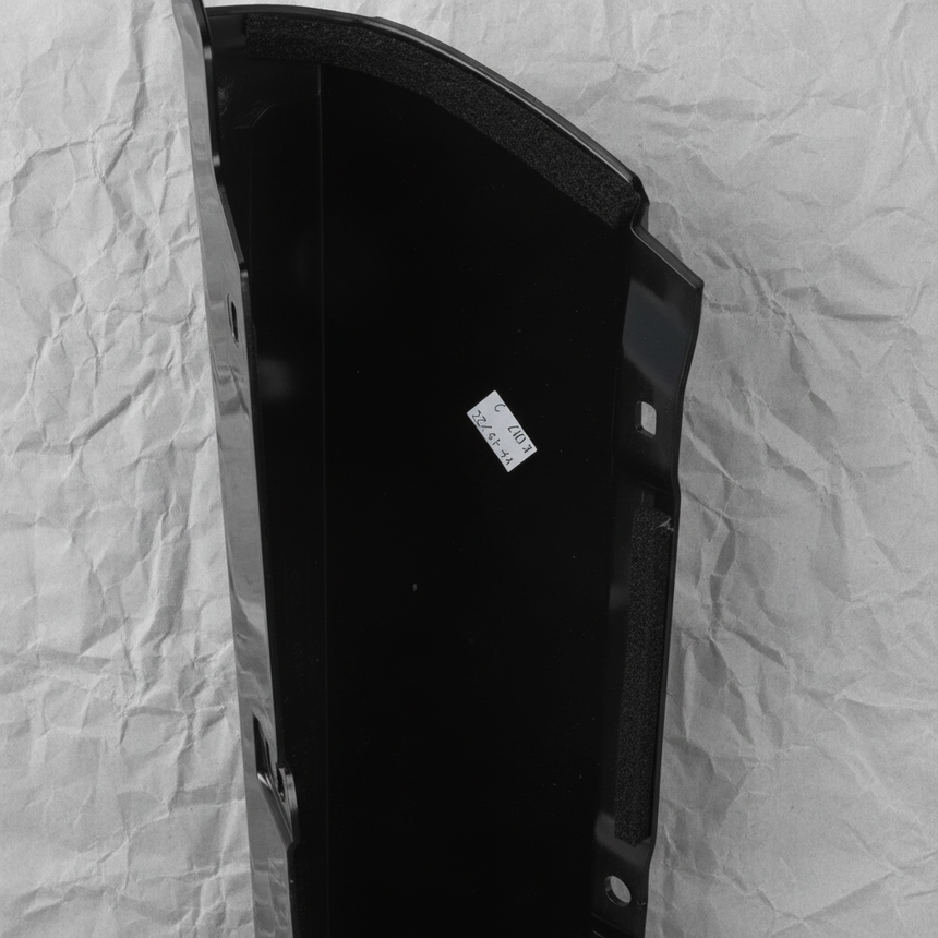 Close-up alternate angle of Ford OEM Rear Passenger Side Pillar Molding Black