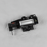 Middle macro crop on light grey wrinkled kraft paper background