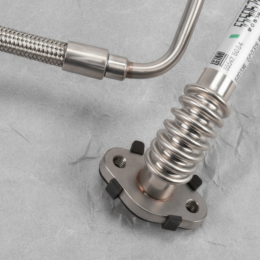 2021-2025 GM Turbocharger Oil Feed Pipe - Bottom Detail