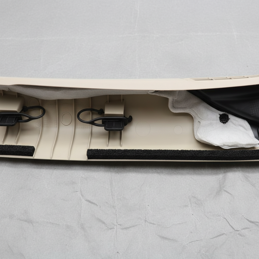 2020-2022 Ford Escape Driver Windshield Pillar Trim Beige OEM - Bottom Detail Angle 2