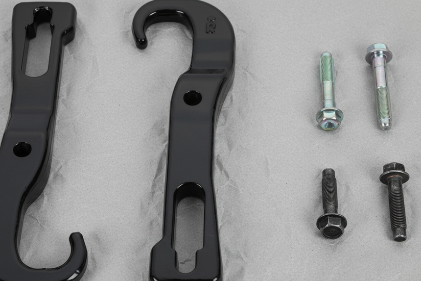 2019-2024 Nissan Titan Front Bumper Tow Hooks Kit Black 2-Piece OEM