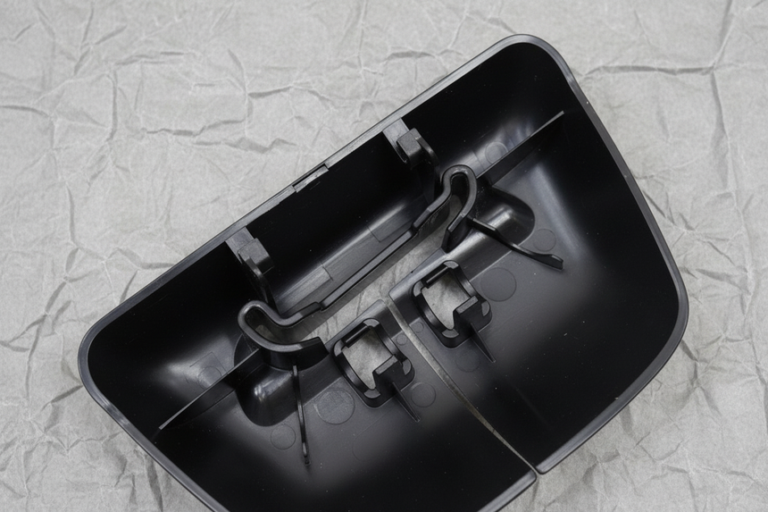 Driver Side Rear Seat Back Panel Cap 60% Ebony - Top Detail Angle 2
