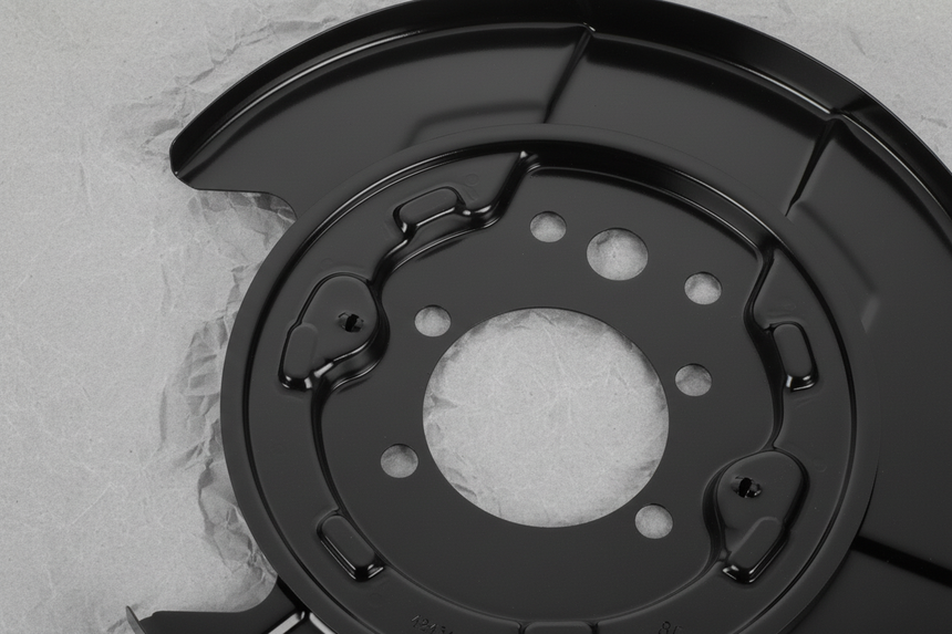 Passenger Side Brake Splash Shield - Middle Section Detail
