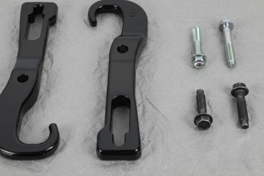 2019-2024 Nissan Titan Front Bumper Tow Hooks Kit Black 2-Piece OEM