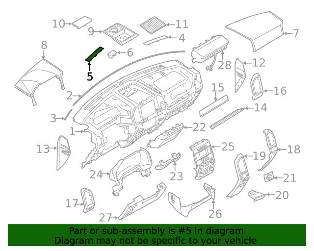2015-2022 Ford F-150 Super Duty Left Upper Adaptive Cruise Dash Trim OEM